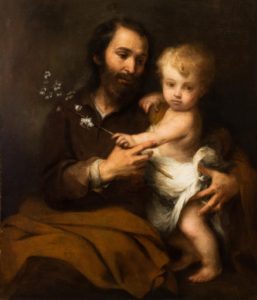 Image of St Joseph holding the Christ child